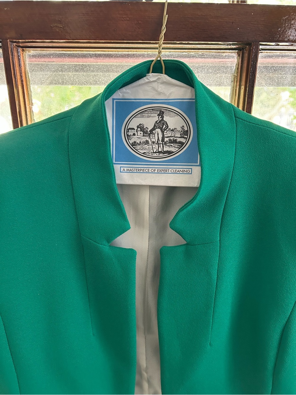 Zara Bright Emerald Collarless Open Blazer